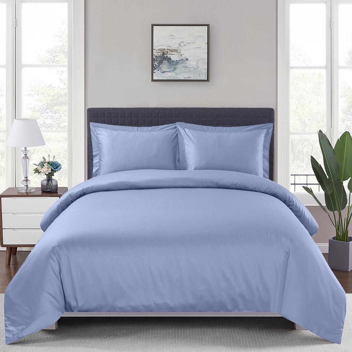 Royal Tradition 100 Percent Bamboo Bed Sheet Set, Full, Solid Periwinkle, S 
