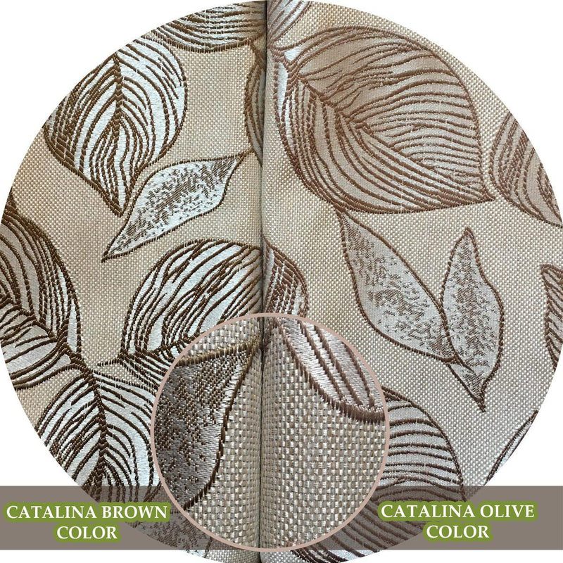 Catalina Leaf Swirl Jacquard Curtain Panels Grommet Top (Set of 2)-Wholesale Beddings