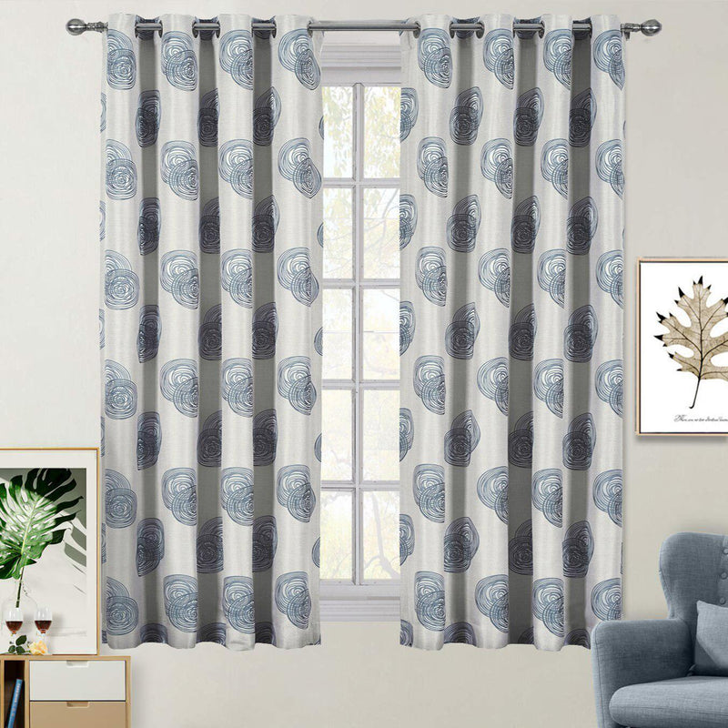 Lafayette Modern Abstract Jacquard Curtain Panels With Grommets ( Set of 2 Panels )-Wholesale Beddings