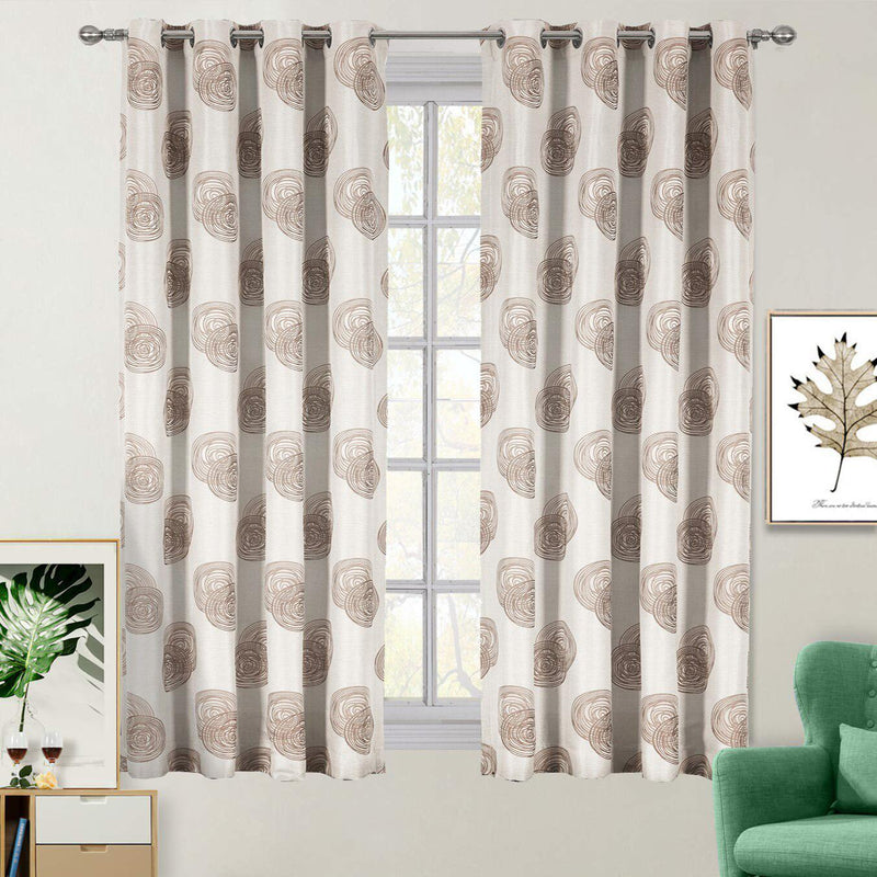 Lafayette Modern Abstract Jacquard Curtain Panels With Grommets ( Set of 2 Panels )-Wholesale Beddings