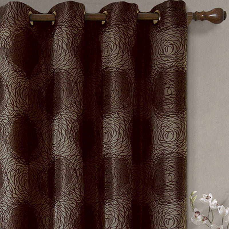 Lexington Circle Swirl Jacquard Curtains Top Grommet Panels (Set of 2)-Wholesale Beddings