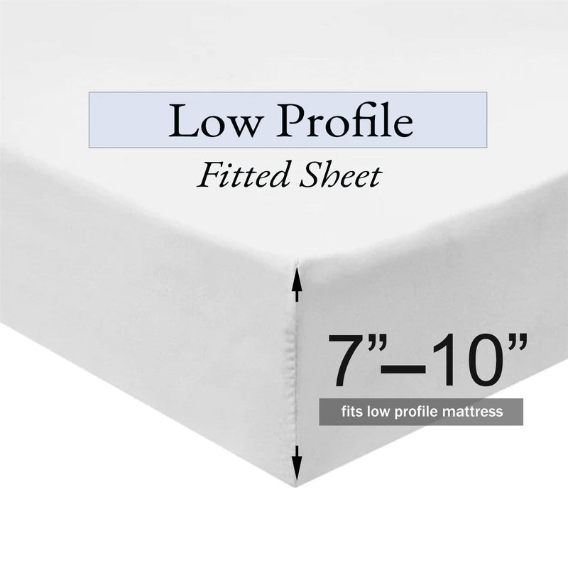 Low Profile (7-10 inches ) 100% Cotton Sateen Sheet Set - USA-Wholesale Beddings