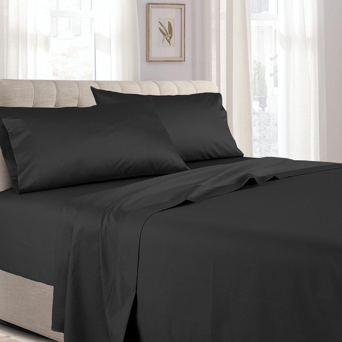 Soft Cotton Bed Sheets 600 TC Solid Sateen