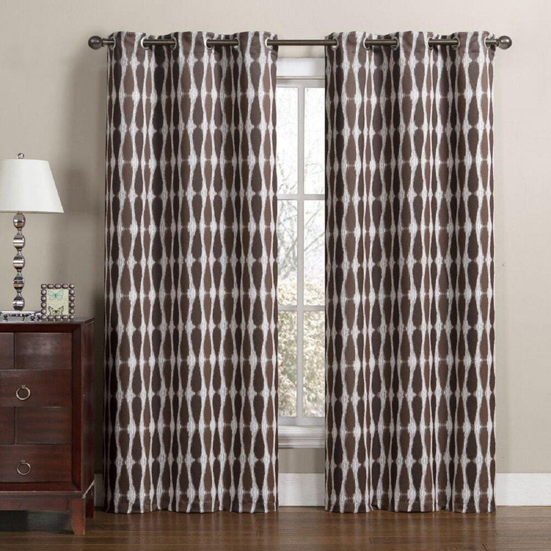 Printed Mansoon Triple Weave Blackout Curtain Panels 76"Wx84"L(Set Of 2)-Wholesale Beddings