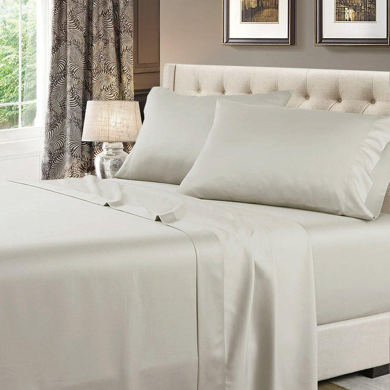 Texas King (80" X 98" Bed) Sheet Set 608 Soft Cotton Sateen Made in USA-Wholesale Beddings