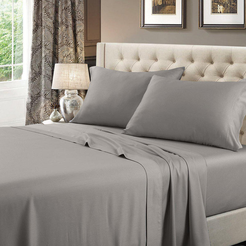 Texas King (80" X 98" Bed) Sheet Set 608 Soft Cotton Sateen Made in USA-Wholesale Beddings