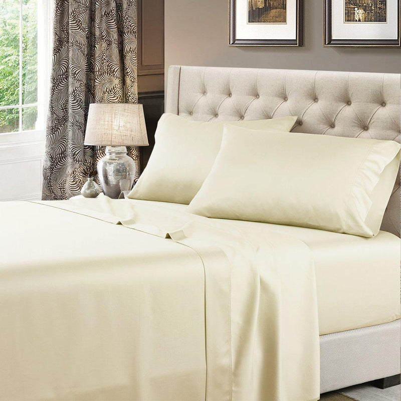 Texas King (80" X 98" Bed) Sheet Set 608 Soft Cotton Sateen Made in USA-Wholesale Beddings