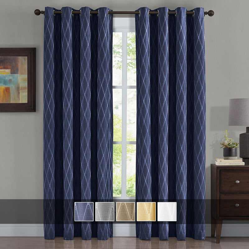 100% Blackout Curtain Jacquard Thermal Insulated Victoria Panels ( Set Of 2)-Wholesale Beddings