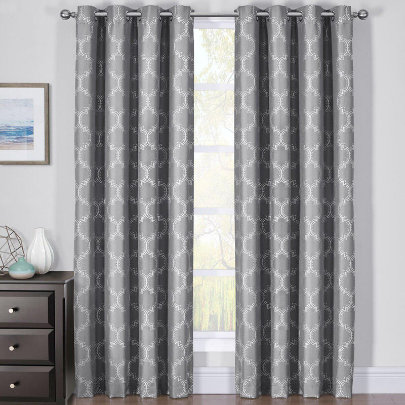 100% Blackout Curtain Panels Alana - Woven Jacquard Triple Pass Thermal Insulated (Set of 2 Panels)-Wholesale Beddings