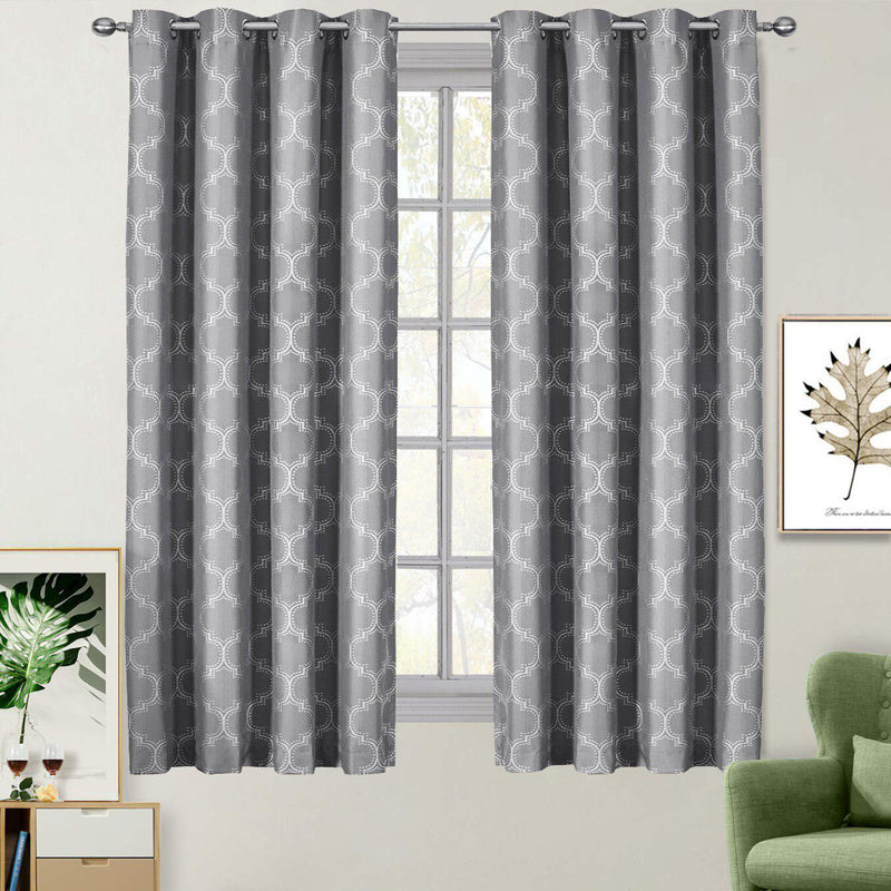 100% Blackout Curtain Panels Alana - Woven Jacquard Triple Pass Thermal Insulated (Set of 2 Panels)-Wholesale Beddings