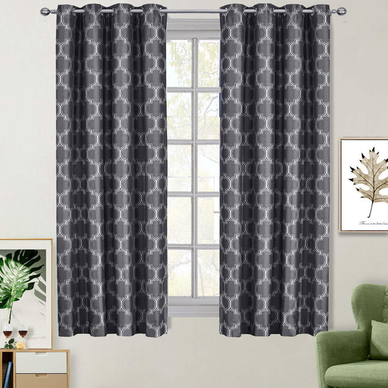 100% Blackout Curtain Panels Alana - Woven Jacquard Triple Pass Thermal Insulated (Set of 2 Panels)-Wholesale Beddings