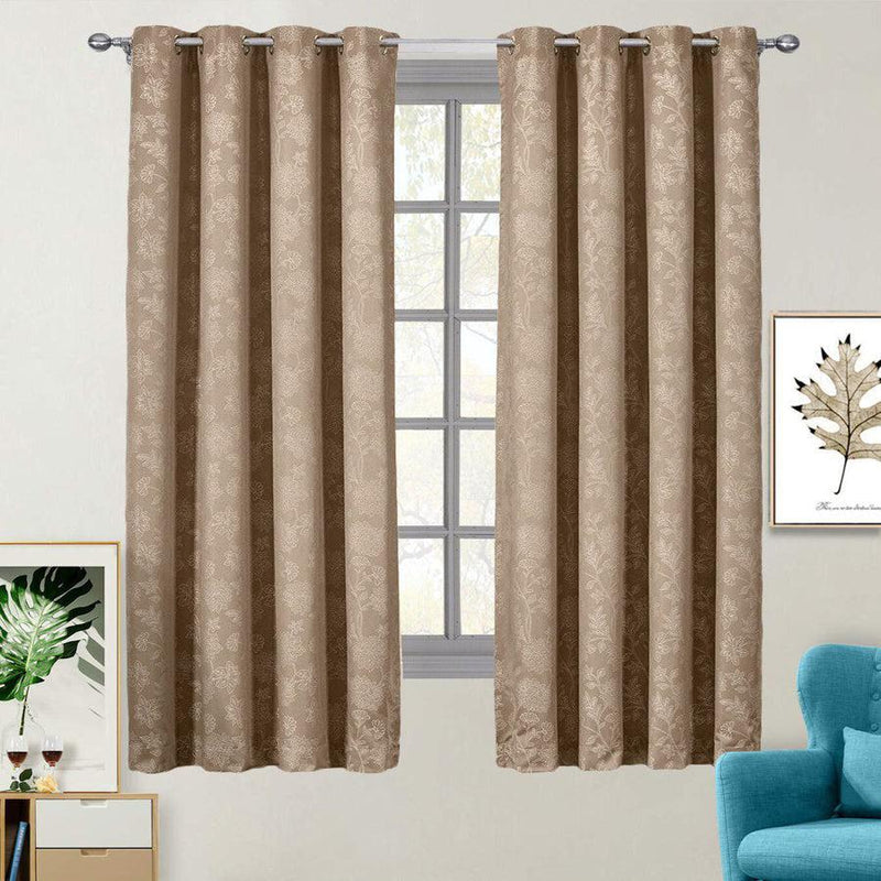 Velcro Blackout Curtains for Bedroom 2 Panels with Tiebacks - 100