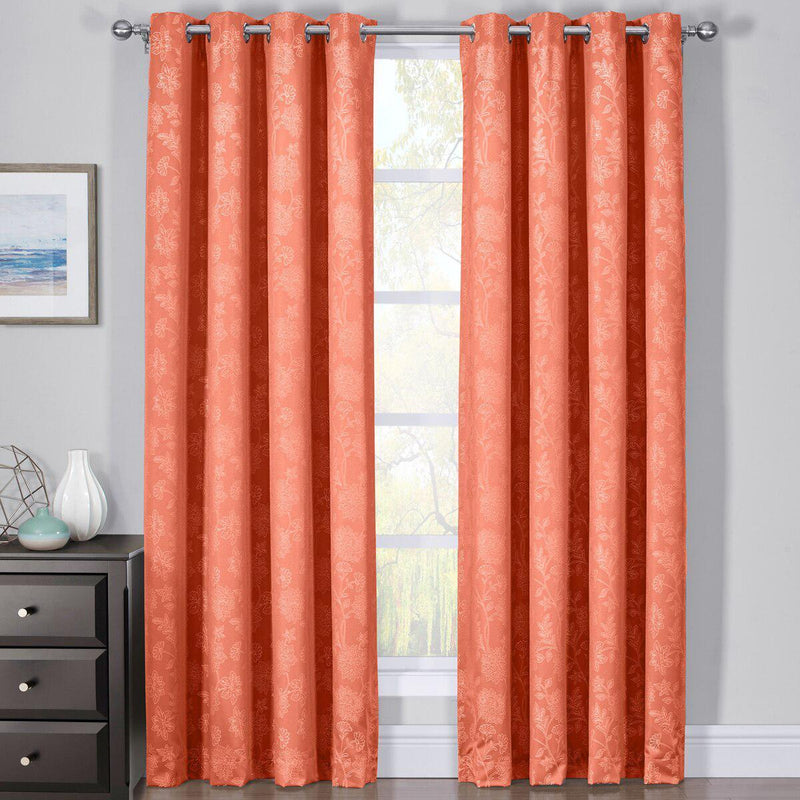 100% Blackout Curtain Panels Fannie - Woven Jacquard Triple Pass Thermal Insulated (Set of 2 Panels)-Wholesale Beddings