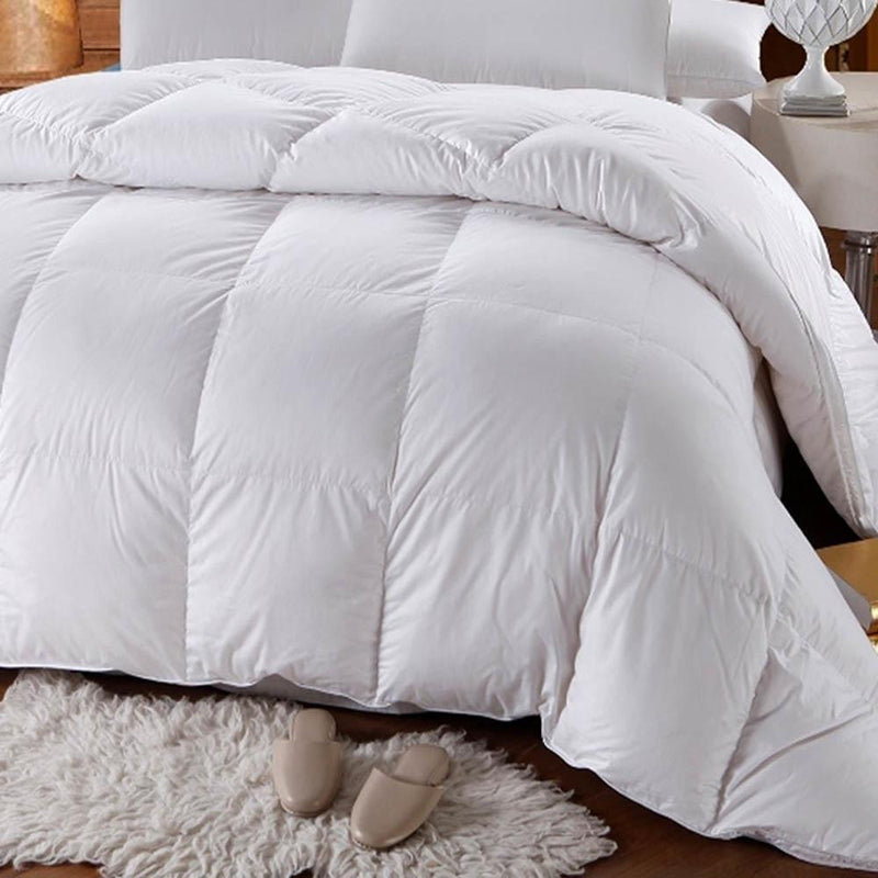 500 Thread Count White Duck Down Comforter Extra Warm Winter Weight Baffle Box-Wholesale Beddings