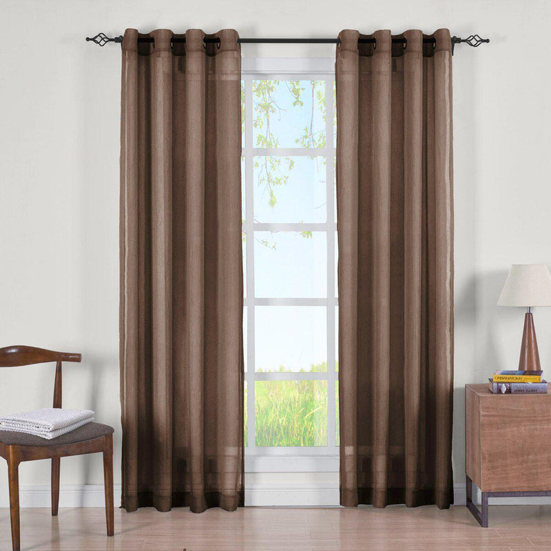 Abri Grommet Crushed Sheer Curtain Panels (Set of 2)-Wholesale Beddings