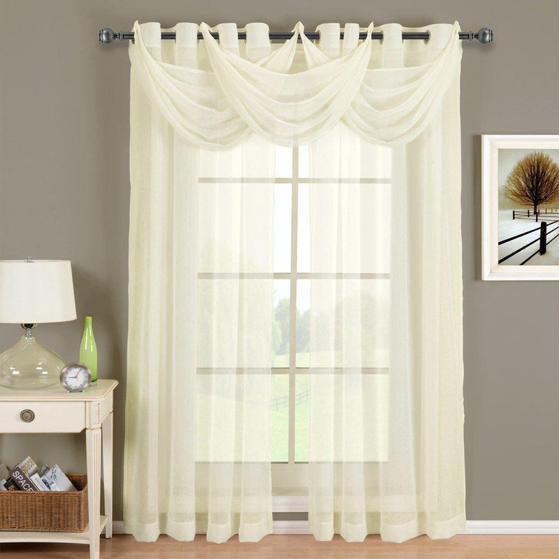 Abri Grommet Crushed Sheer Window Treatment (Single)-Wholesale Beddings