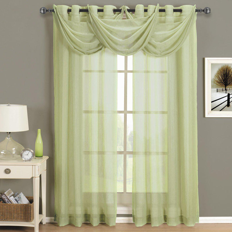 Abri Grommet Crushed Sheer Window Treatment (Single)-Wholesale Beddings