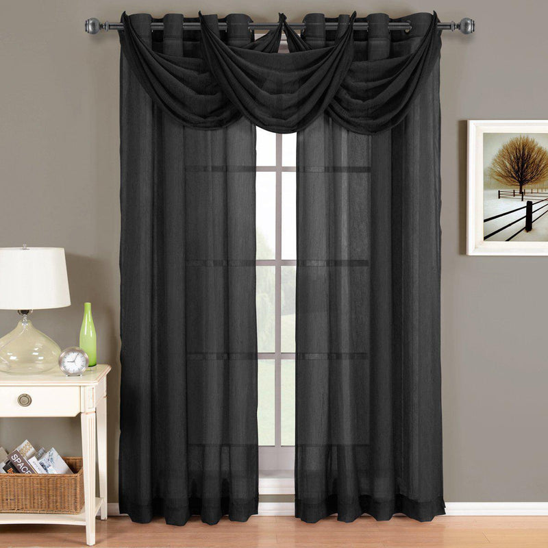 Abri Grommet Crushed Sheer Window Treatment (Single)-Wholesale Beddings