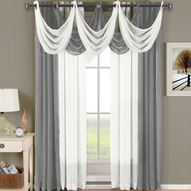 Abri Grommet Crushed Sheer Window Treatment (Single)-Wholesale Beddings