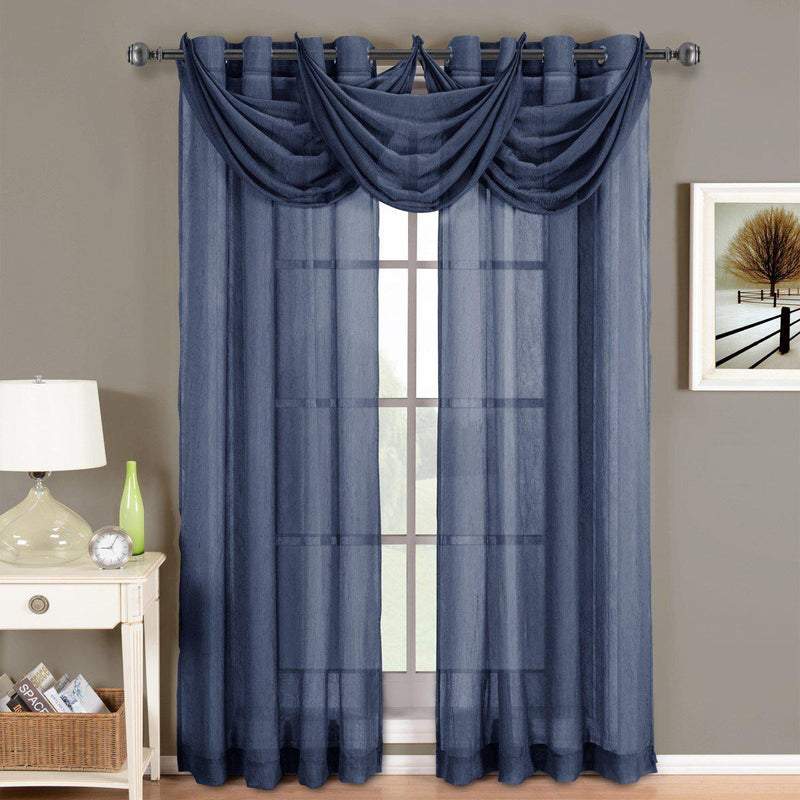 Abri Grommet Crushed Sheer Window Treatment (Single)-Wholesale Beddings