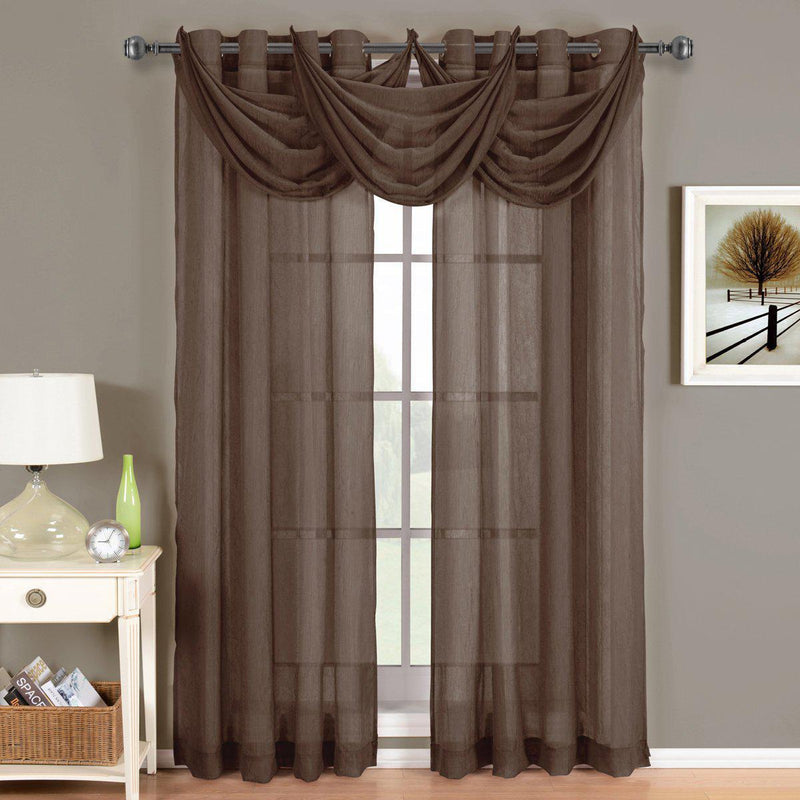 Abri Grommet Crushed Sheer Window Treatment (Single)-Wholesale Beddings