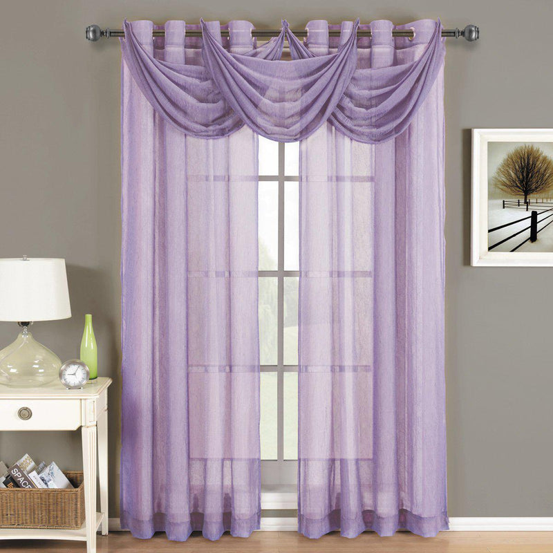 Abri Grommet Crushed Sheer Window Treatment (Single)-Wholesale Beddings