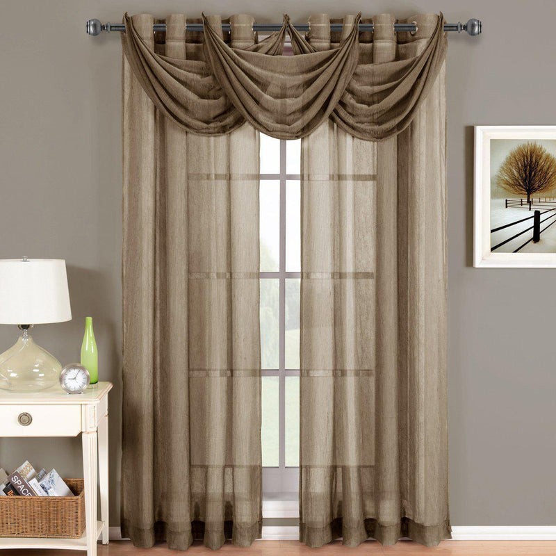 Abri Grommet Crushed Sheer Window Treatment (Single)-Wholesale Beddings