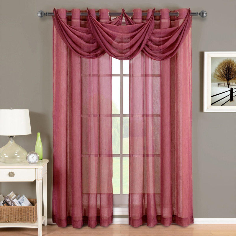 Abri Grommet Crushed Sheer Window Treatment (Single)-Wholesale Beddings