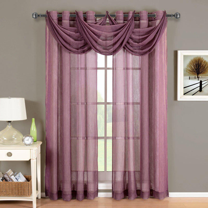 Abri Grommet Crushed Sheer Window Treatment (Single)-Wholesale Beddings