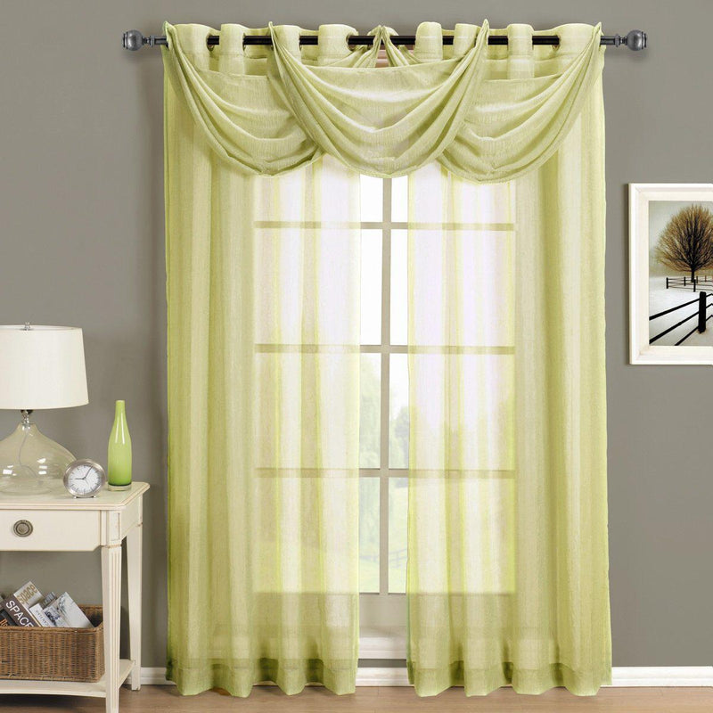 Abri Grommet Crushed Sheer Window Treatment (Single)-Wholesale Beddings