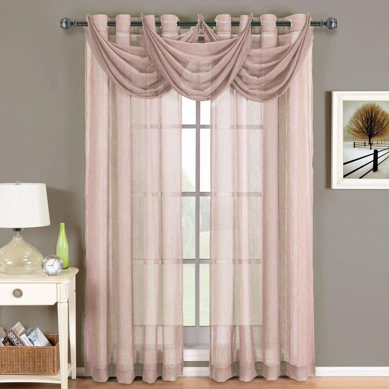 Abri Grommet Crushed Sheer Window Treatment (Single)-Wholesale Beddings