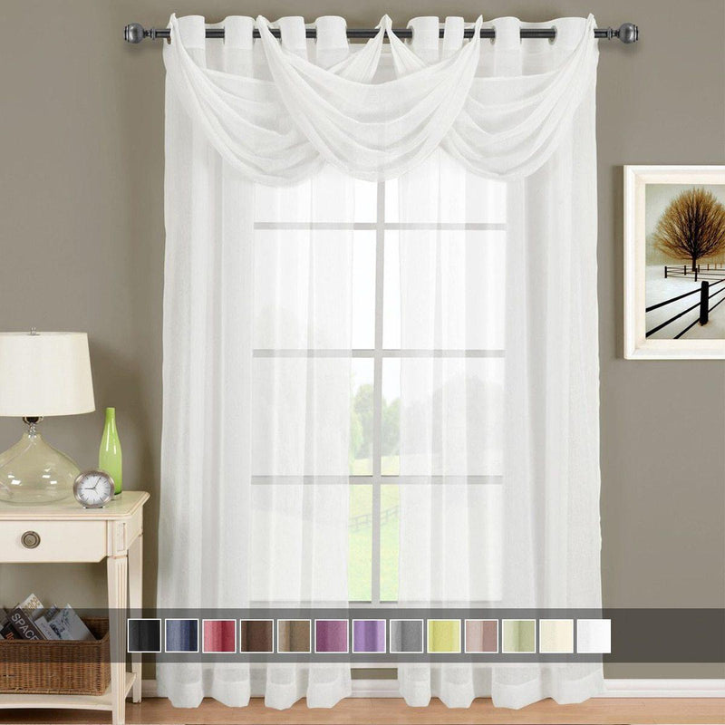 Abri Grommet Crushed Sheer Window Treatment (Single)-Wholesale Beddings