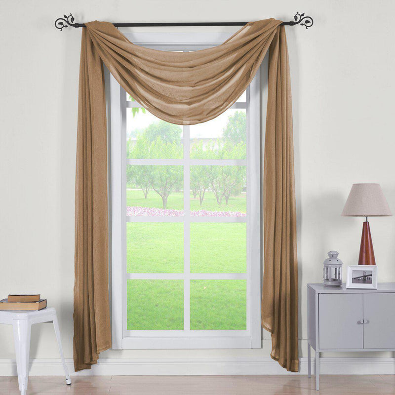 Abri Rod Pocket Crushed Sheer Curtain Panel (Single)-Wholesale Beddings