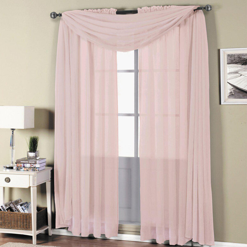 Abri Rod Pocket Crushed Sheer Curtain Panel (Single)-Wholesale Beddings