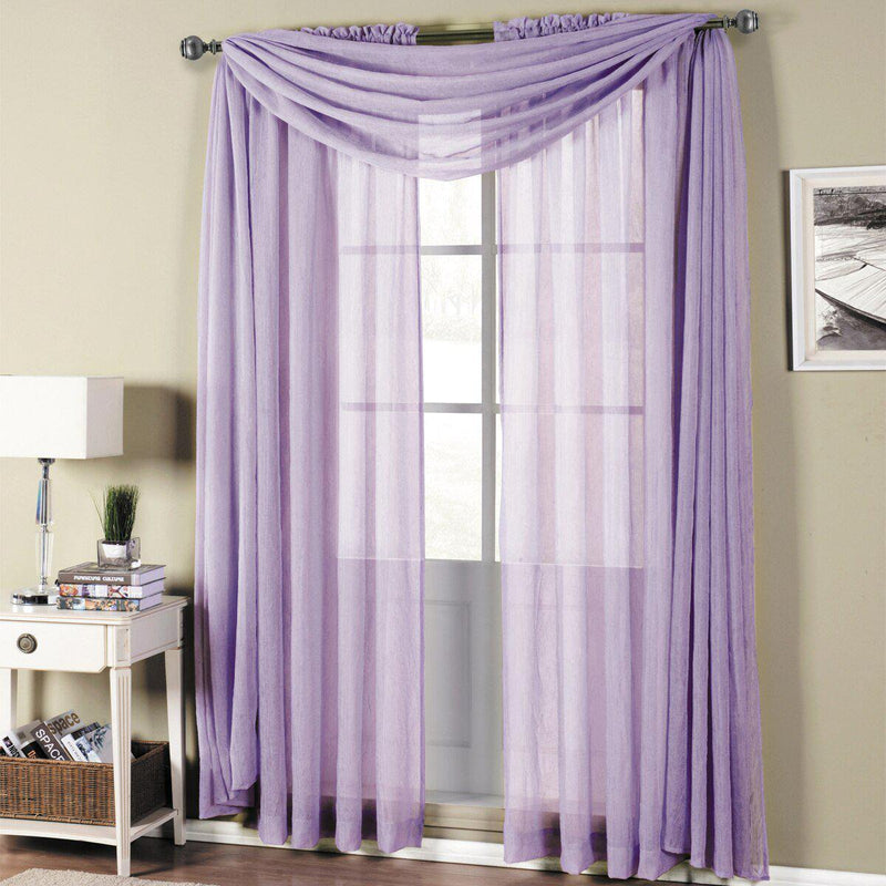 Abri Rod Pocket Crushed Sheer Curtain Panel (Single)-Wholesale Beddings