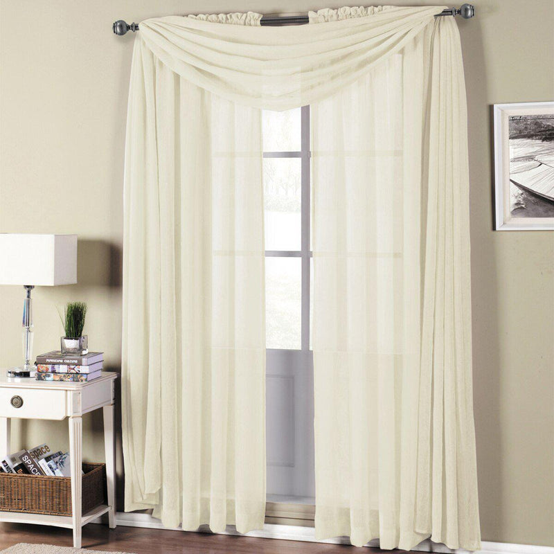 Abri Rod Pocket Crushed Sheer Curtain Panel (Single)-Wholesale Beddings