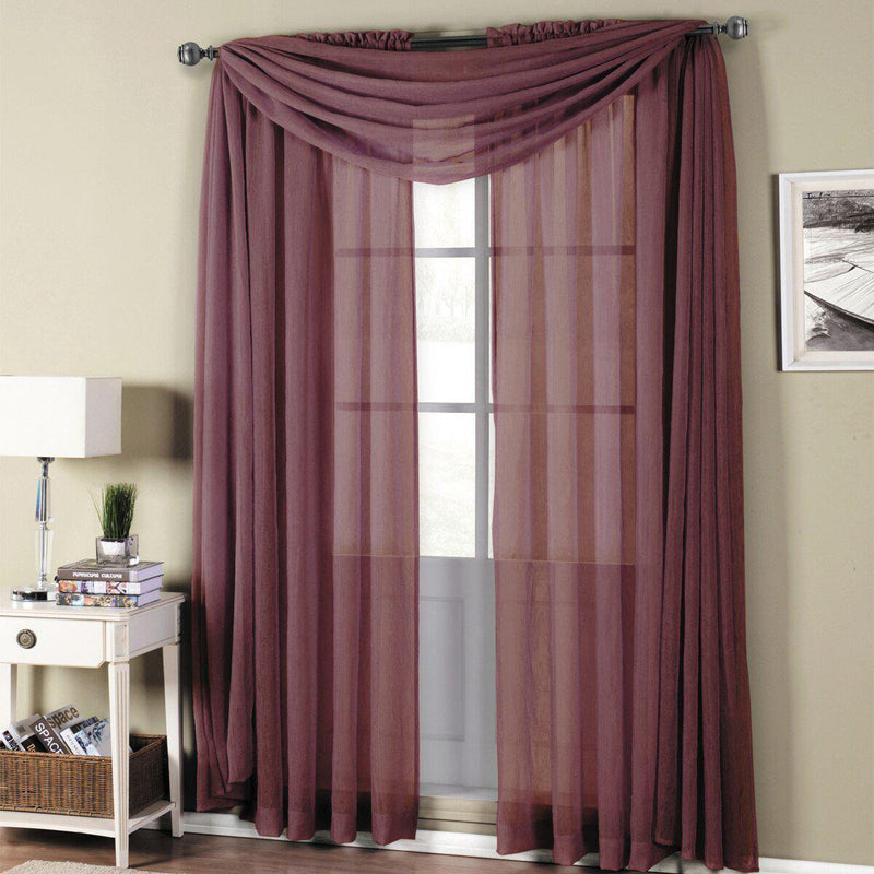 Abri Rod Pocket Crushed Sheer Curtain Panel (Single)-Wholesale Beddings