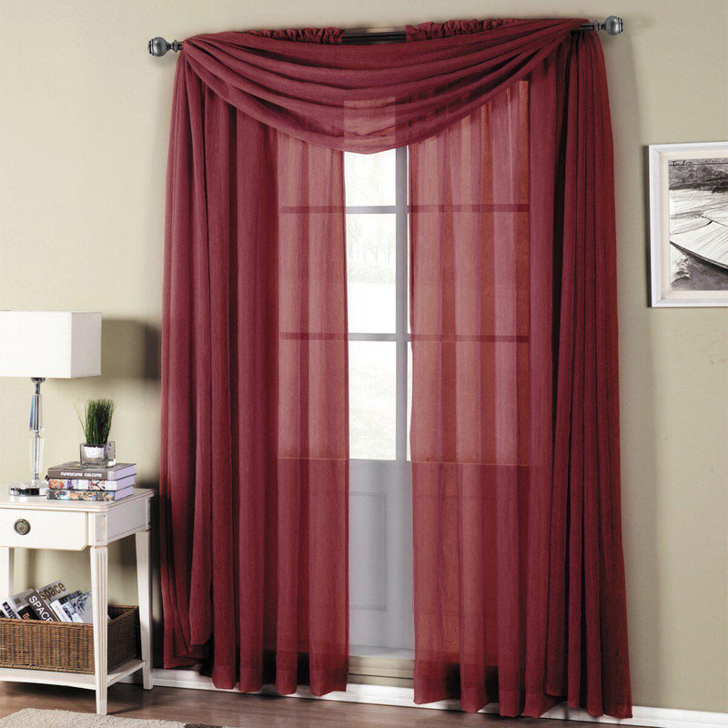 Abri Rod Pocket Crushed Sheer Curtain Panel (Single)-Wholesale Beddings