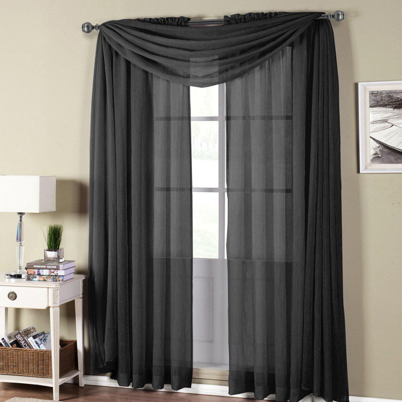 Abri Rod Pocket Crushed Sheer Curtain Panel (Single)-Wholesale Beddings