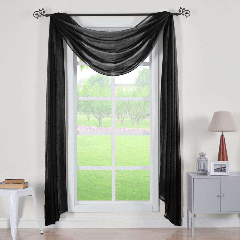 Abri Rod Pocket Crushed Sheer Curtain Panel (Single)-Wholesale Beddings