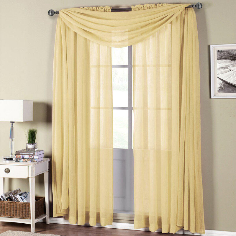 Abri Rod Pocket Crushed Sheer Curtain Panel (Single)-Wholesale Beddings