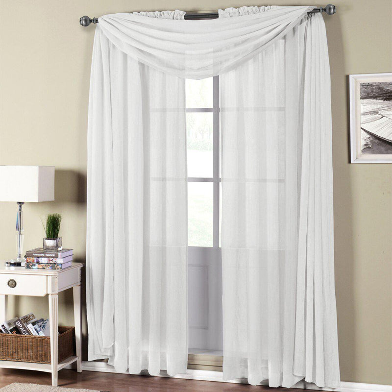 Abri Rod Pocket Crushed Sheer Curtain Panel (Single)-Wholesale Beddings