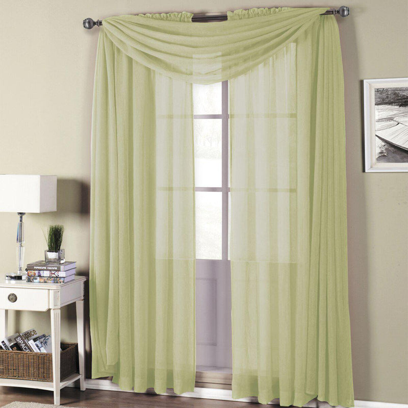 Abri Rod Pocket Crushed Sheer Curtain Panel (Single)-Wholesale Beddings