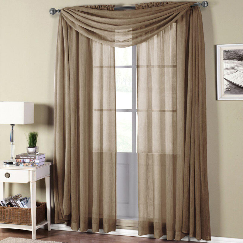 Abri Rod Pocket Crushed Sheer Curtain Panel (Single)-Wholesale Beddings