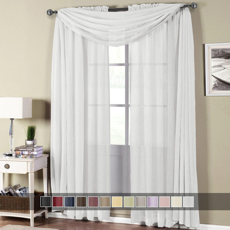 Abri Rod Pocket Crushed Sheer Curtain Panel (Single)-Wholesale Beddings