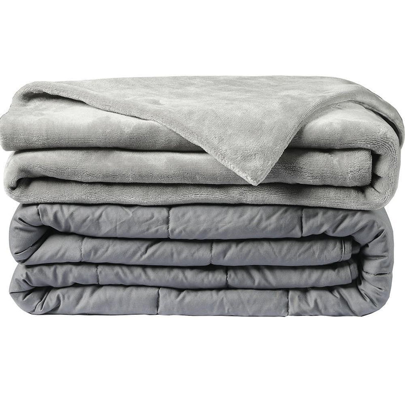 Abripedic Gray Weighted Blanket Breathable Cotton with Removable Velvet Cover Included-Wholesale Beddings