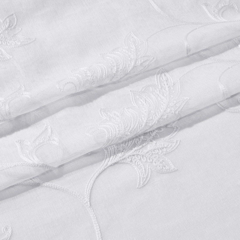 Andora Embroidered Grommet Top Sheer Panel Curtain Pair (Set of 2 )-Wholesale Beddings