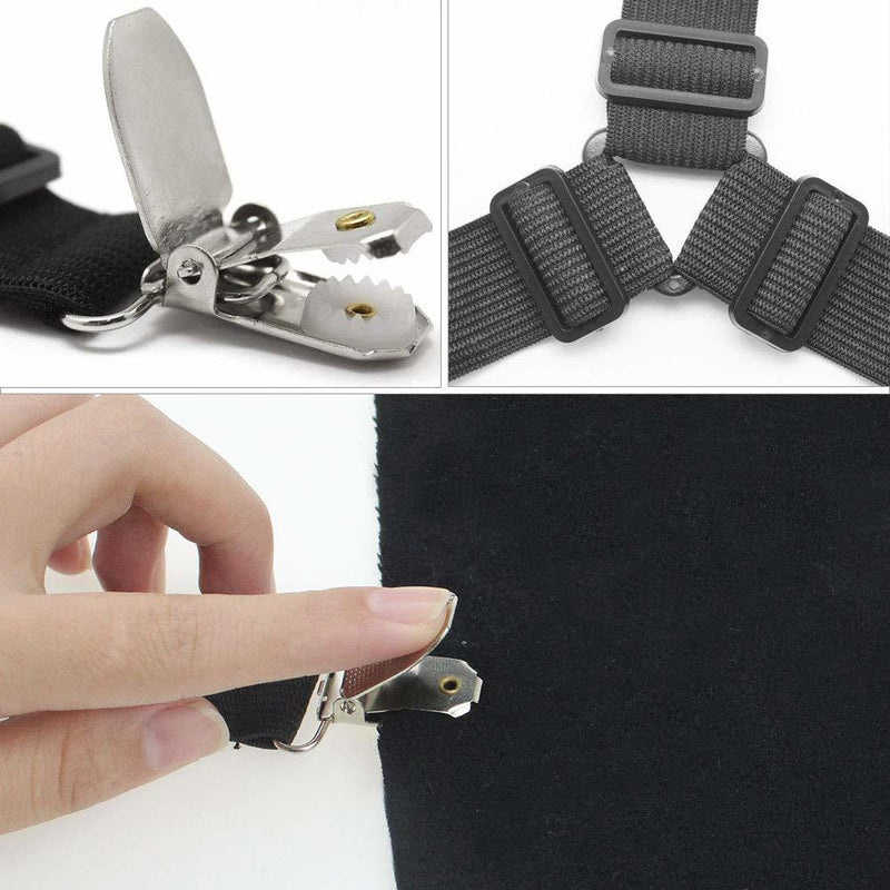 Bed Sheet Fasteners 4 Pcs Adjustable Suspenders Straps
