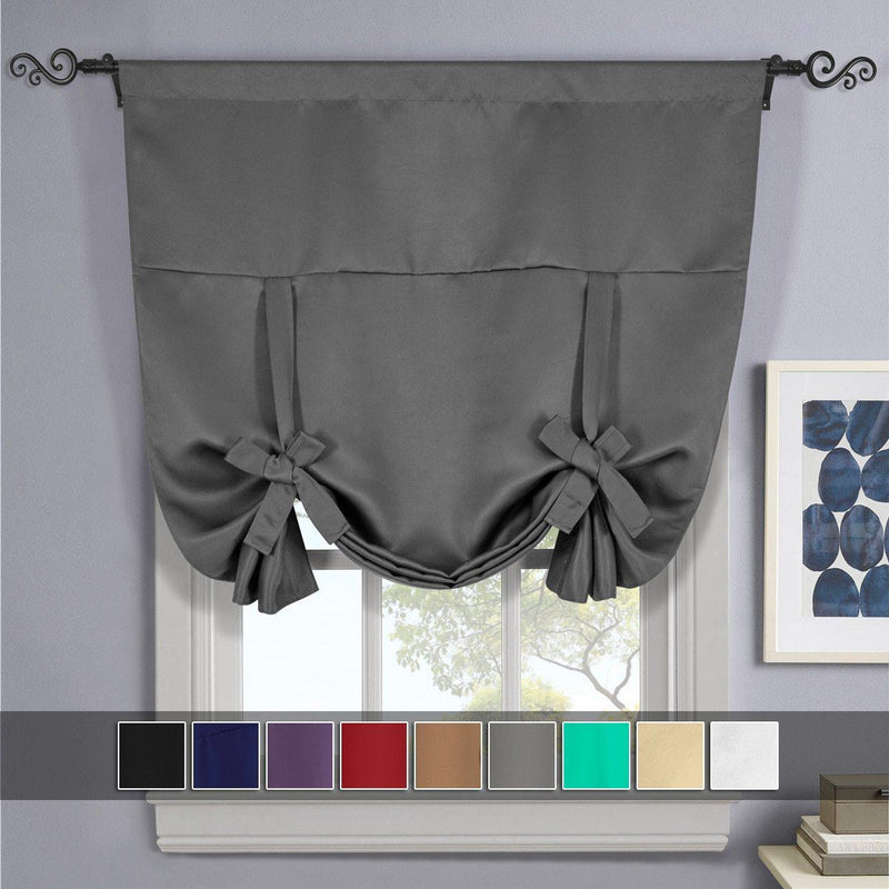 Blackout Weave Curtains Rod Pocket Tie Up Shade for Small Window ( 46" W X 63" L) Stanton-Wholesale Beddings