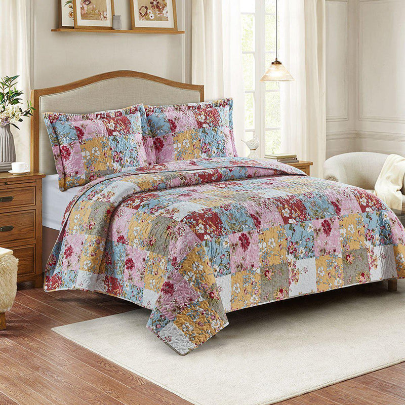 Daphne Reversible Oversize Quilt / Bedspread Set-Wholesale Beddings